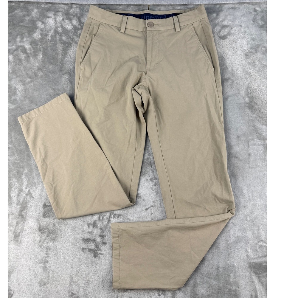 Vineyard Vines Pants Mens 28x30 On-The-Go Chino Khaki Performance EUC